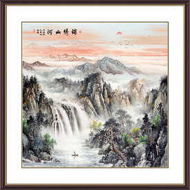 方形山水画