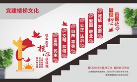 校园社会主义核心价值观楼梯文化