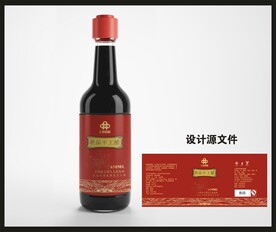 香醋陈醋包装效果图和平面图 