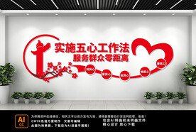 五心工作文化墙