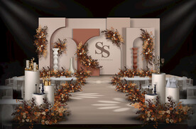 咖色婚礼仪式区