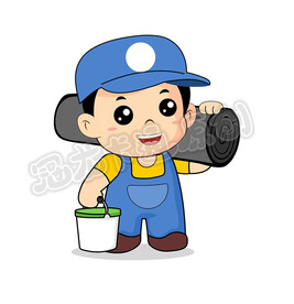 可爱防水工人