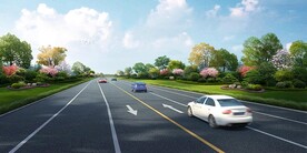 市政公路绿化效果图
