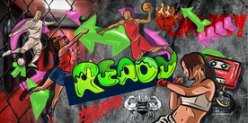 欧美风健身房涂鸦背景墙壁画