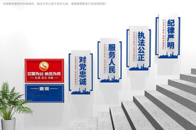 警察训词公安楼梯文化墙