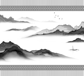 高清分层透明底推拉门打印图