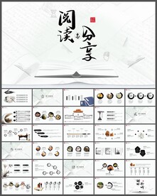 中国风读书阅读分享会PPT