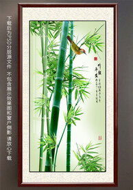 高清竹子玄关装饰画