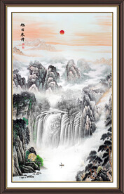 竖幅山水画