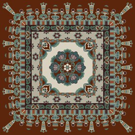 敦煌莫高窟壁画叶形瓣团花纹藻井