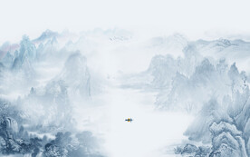 简约意境山水背景墙