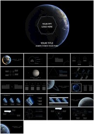 太空中的地球幻灯片模板