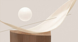 轻奢装饰画 飘带 圆珠