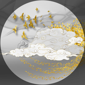 轻奢装饰画 飞鸟 云朵