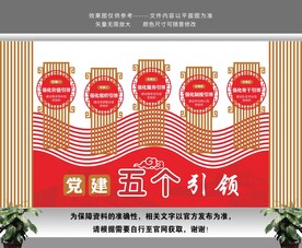 党建五个引领文化墙