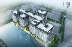 小高层住宅公寓鸟瞰图