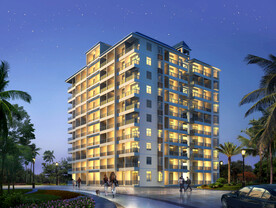  伊斯兰风格高层住宅公寓夜景效