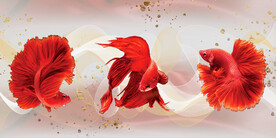 轻奢装饰画 金鱼