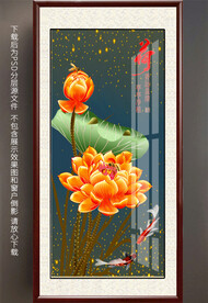 高清荷花玄关装饰画