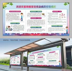 洪涝灾害救援常见传染病防控灯箱