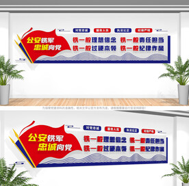 四个铁一般文化墙