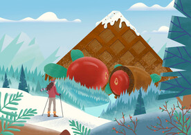 蔓越莓巧克力插画