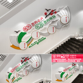 心理咨询楼道文化墙