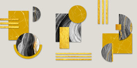 轻奢装饰画 几何图形 大理石纹