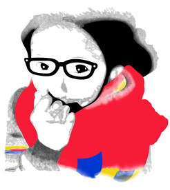 数码戴眼镜女孩裁片