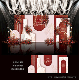 红色主题婚礼背景