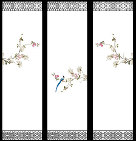 高清分层透明底推拉门打印图