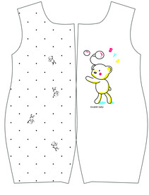 数码卡通连体熊娃娃