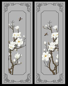 高清分层透明底推拉门打印图