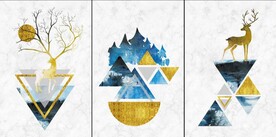 装饰画 麋鹿 三联画