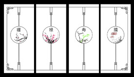 高清分层透明底推拉门打印图
