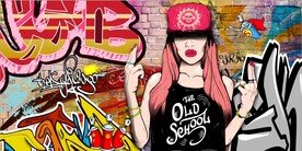 欧美风街头涂鸦餐饮酒吧背景墙