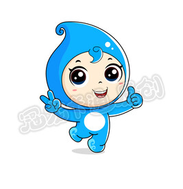 卡通水精灵乘风破浪版