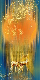 现代轻奢麋鹿玄关