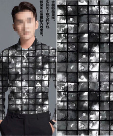 数码印花 男装潮牌泥彩格子大牌