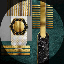 轻奢装饰画 圆形几何抽象