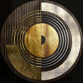 轻奢装饰画 圆形抽象线条