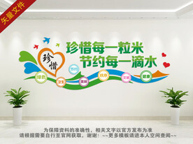 珍惜节约文化墙