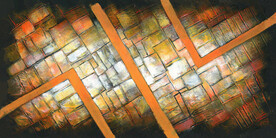 轻奢装饰画 抽象金色方块