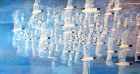 轻奢装饰画 油画 飞鸟