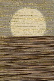 抽象金色大海明月玄关装饰画