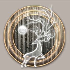 新中式水晶麋鹿玄关装饰画