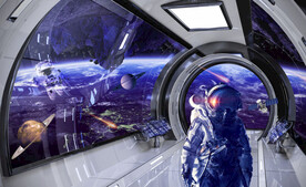 空间站宇航员背景墙