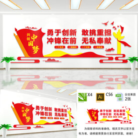 勇于创新敢挑重担文化墙