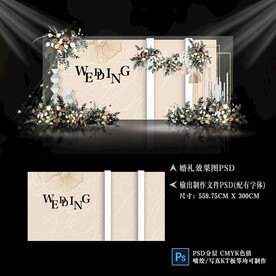 香槟色婚礼迎宾区