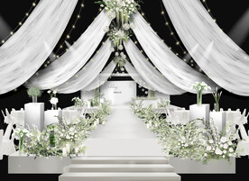 白绿韩式水晶吊顶婚礼